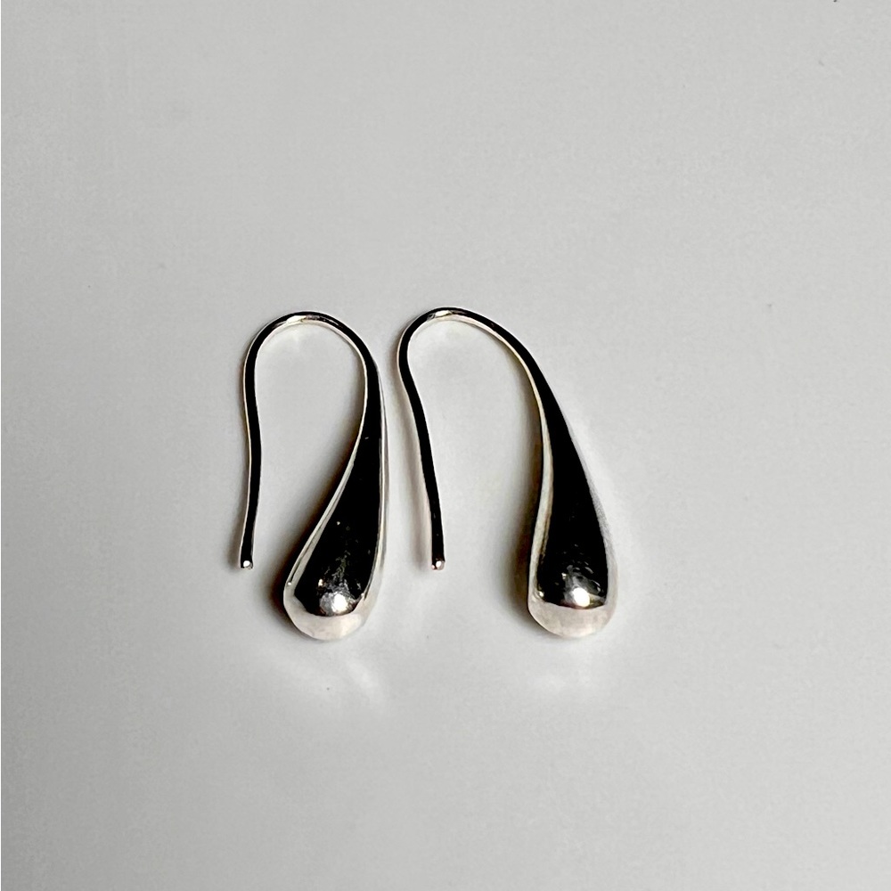 Vintage 925 Sterling Silver Teardrop Threader Earrings 5 grams Heavy